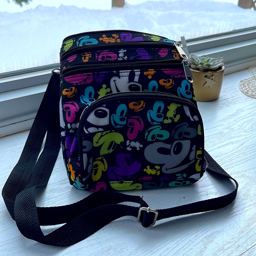 Disney Parks Exclusive Mickey Mouse Faces Pop Art Print Crossbody